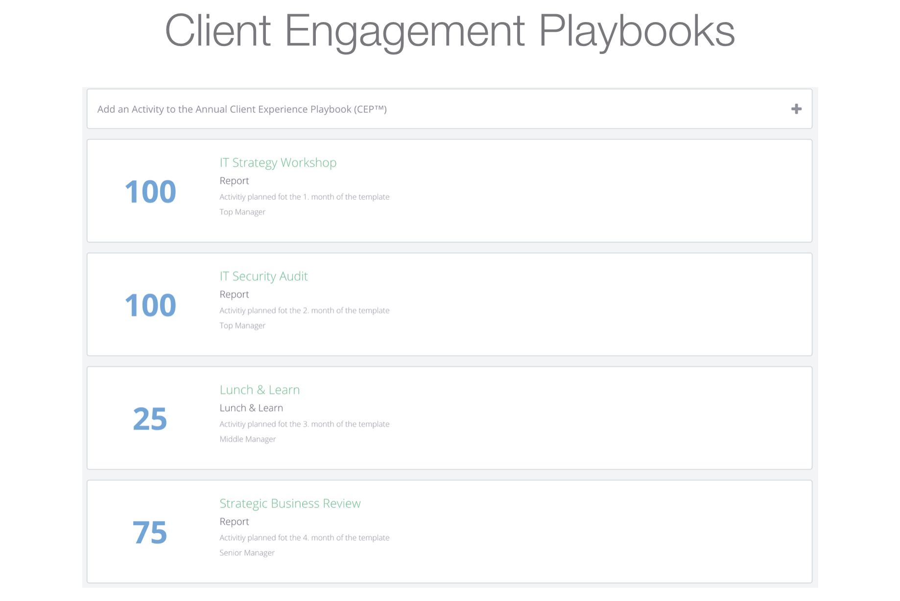 Predefined Client Playbooks